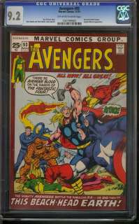 AVENGERS #93 CGC 9.2 OW WHITE PAGES NEAL ADAMS  