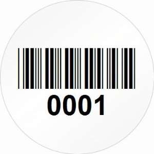  Custom Barcode Label, 2 Circle Annealed PlioGuard Tags 