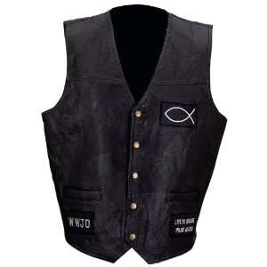  Giovanni Navarre Italian Stone Design Genuine Leather Vest 