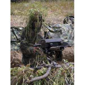  Soldier Manning an Mk 19 Automatic Crew Serve Grenade 