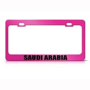  Saudi Arabia Flag Pink Country Metal license plate frame 
