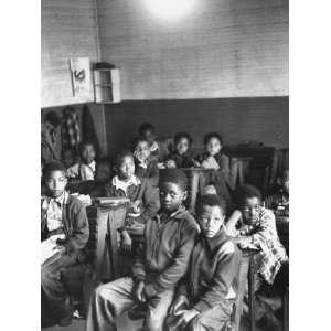  African American Children in Segregated School Classroom 