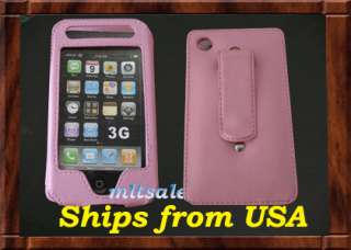 New Pink Leather Case Skin Apple IPhone 3G 3GS 8GB 16GB  