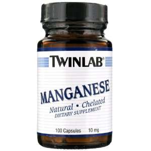  TwinLab Minerals Manganese 10 mg 100 capsules Health 