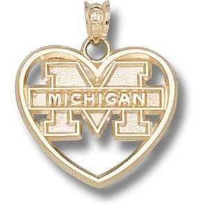  University of Michigan M Michigan Heart Pendant (14kt 