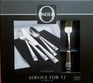 Oneida Maderno 65 Piece 18/10 Stainless Flatware Service for 12  