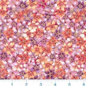  45 Wide Avant Garden Flowers Berry Fabric By The Yard 
