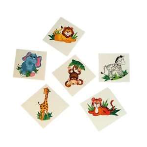 36 pack of Jungle Safari Zoo Animal Tattoos Toys & Games