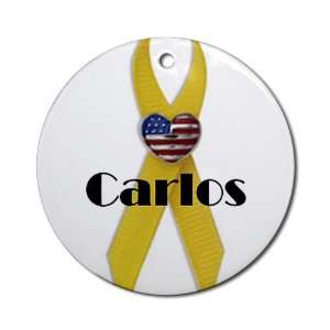  Military Backer Carlos (Yellow Ribbon) Ornament (Round 