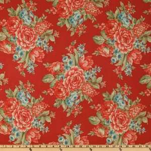 44 Wide Moda Bar Harbor Floral Red Fabric By The Yard 