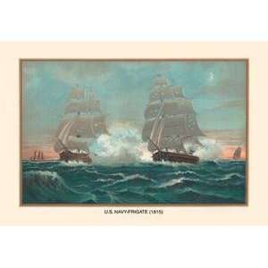  Vintage Art U.S. Navy Frigate, 1815   03447 5