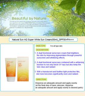 The face shop]Natural Sun AQ Super White Sun Cream  