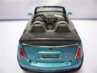   HOT Mini Cooper S Aqua Blue DieCast Metal MODEL carpull back toy car