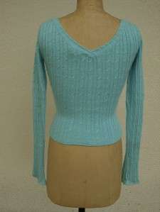 ABERCROMBIE V NECK TURQUOISE SWEATER GIRLS SIZE SMALL  