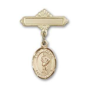  Baby Badge with St. Florian Charm and Polished Badge Pin St. Florian 