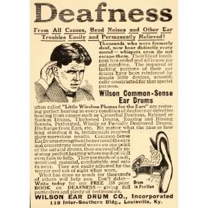  1913 Medical Quackery Ad Deafness Cure Wilson Ear Drum 