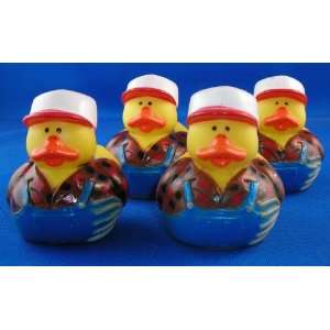  4 (Four) Farmer Rubber Duckies Party Favors Everything 