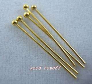 100pcs gold plated ball head pins 40mm W0208  