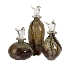   Glass Bottles with Decorative Clear Bird Stoppers 14