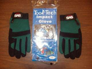 SAS SAFETY PRO TOOL GREEN Mechanic Safety Gloves LARGE  