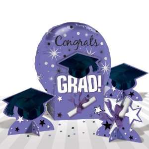   Congrats Grad Purple Graduation Balloon Centerpiece 