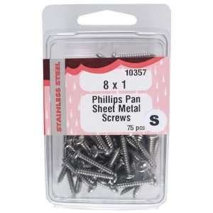  Midwest Phillips Pan Sheet Metal Screw, 8 x 1