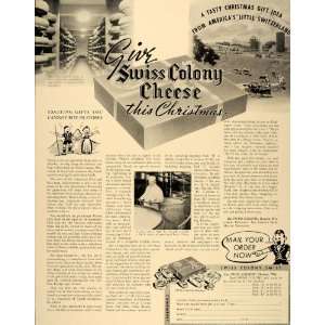  1940 Ad Swiss Colony Cheese Gift Box Monroe Wisconsin 