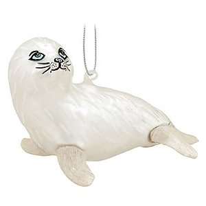  Baby Seal Pup Glass Ornament