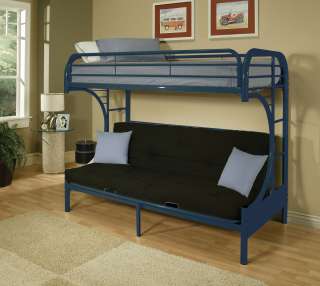Eclipse Glossy Blue Twin over Full Size Futon Bunk Bed  