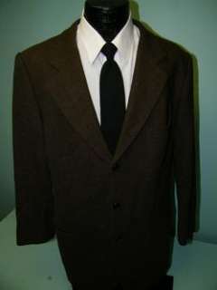   Jacket BLACK BROWN GOLD Sport Coat WOOL TWILL Blazer 42 L Long  