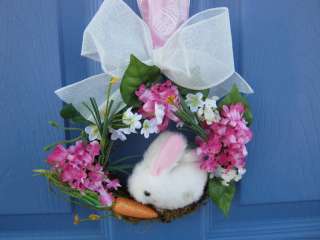 Easter Bunny & Chick Front Door Wreath Spring Wall Decoration Handmade 