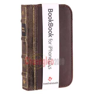 Twelve South BookBook Real Leather Wallet Case for iPhone 4 4S 