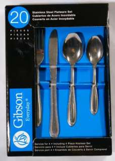 Gibson Everyday Luxuria Pattern Flatware 20 Piece Set NEW Service for 