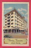 Vintage Linen Postcard Hotel Tamiami Miami Flordia  