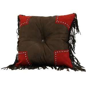  Rock Canyon Tooled Leather Scalloped Pillow