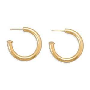   Hoop Earrings 14/20 Gold Filled 3mm x 25mm 3/4 Hoops   Made in the USA