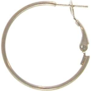  1 1/8 Hoops, Made In Usa In Silver Tone Jewelry