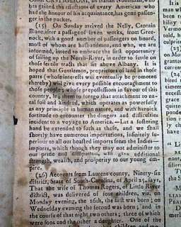CONSTITUTIONAL CONVENTION ERA Early Gov. 1787 Newspaper  