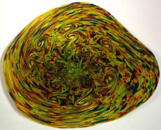   SPARKLES ~ HAND BLOWN GLASS ART WALL BOWL or TABLE PLATTER ~ DIRWOOD