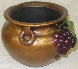 Grapes Leaf Vintage Urn Vase Home Decor Bronze Finish  