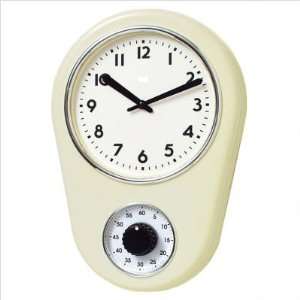 Bai Design BAI.280.IV Kitchen Timer Retro Modern Wall Clock in Ivory 