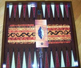 20 Wood Turkish Kilim Design Scene Backgammon Set  