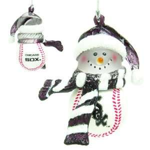 Pack of 4 MLB Chicago White Sox Baseball Snowmen with Scarf Christmas 