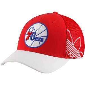   adidas Philadelphia 76ers Red White Buzz Breaker Pro Shape Flex Hat