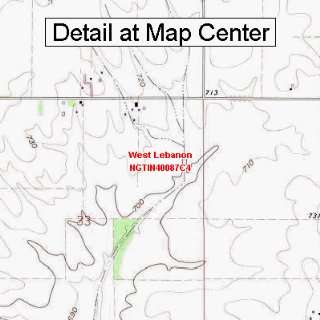  USGS Topographic Quadrangle Map   West Lebanon, Indiana 