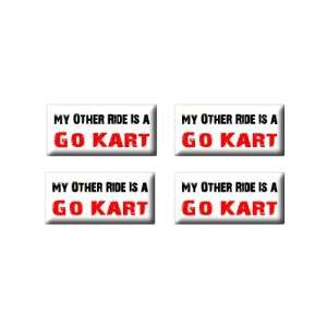   Ride Vehicle Car Is A Go Kart   3D Domed Set of 4 Stickers Automotive