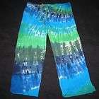 Tie Dye Capri Yoga Lounge Pants Blue & Green Tye Dyed S