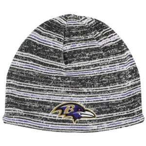 Baltimore Ravens Knit Hat Heathered/Grey Reversible Uncuffed Knit Hat