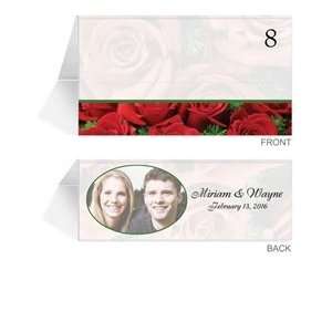  110 Photo Place Cards   Red Rose Garden Frost Office 