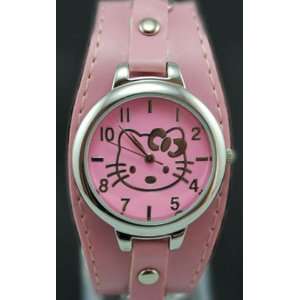  Hello Kitty Pink Studs and Chains Wide Band Watch 
